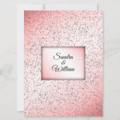 Stofróze Glitter Bruiloftsinvité Kaart (Achterkant)