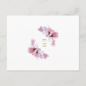 Stofróze Gouden Bloem Confirmatie Uitnodiging (Achterkant)