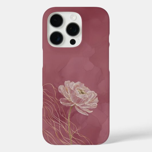 Stofroze Gouden Bloem Lijn Kunst Elegant Case-Mate iPhone Case (Achterkant)