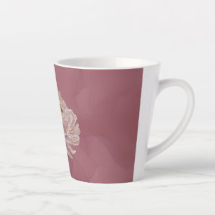 Stofroze Gouden Bloem Lijn Kunst Elegant Latte Mok