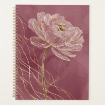 Stofroze Gouden Bloem Lijn Kunst Elegant