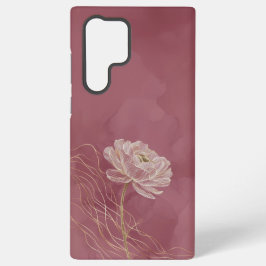 Stofroze Gouden Bloem Lijn Kunst Elegant Samsung Galaxy Hoesje
