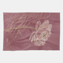 Stofroze Gouden Bloem Lijn Kunst Elegant