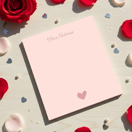 Stofróze Hart Valentijnsdag Persoonlijke Naam Notitieblok