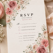 Stofróze Huwelijks RSVP Kaart