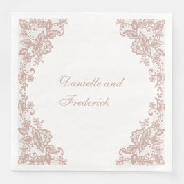 Stofróze huwelijksservetten van papier servet