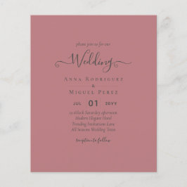 Stofróze Monochroom Trouwen Flyer