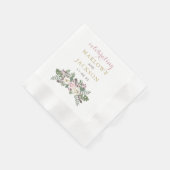 Stofroze Moody Bloem Boho Monogram Bruiloft Servet (Hoek)