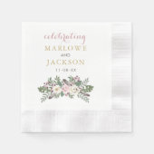 Stofroze Moody Bloem Boho Monogram Bruiloft Servet (Voorkant)