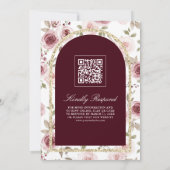 Stofroze Roségoud QR Code Bourgondië Moslim Bruilo Kaart (Achterkant)