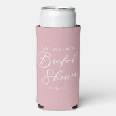 Stofróze Roze Bruiloft Feest Persoonlijk Seltzer Blikjeskoeler (Seltzer Voorkant)