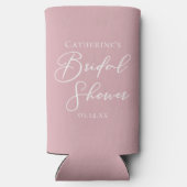 Stofróze Roze Bruiloft Feest Persoonlijk Seltzer Blikjeskoeler (Achterkant)