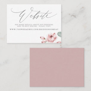 Stofroze Roze Bruiloft Websitekaart Visitekaartje