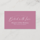 Stofroze Roze Elegant Script Bakkerij Loyaliteit Visitekaartje (Voorkant)