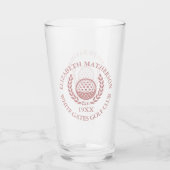 Stofróze Roze Gepersonaliseerde Golfclub Naam Glas (Voorkant)