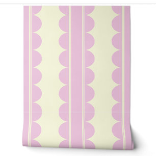 Stofroze Roze Schelpbehang Behang