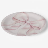 Stofroze Roze Strik Bruidsmeisjesfeest Papieren Bordje (Gekanteld)
