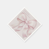 Stofroze Roze Strik Bruiloftsborrel  Servet (Hoek)