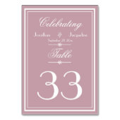 Stofroze Roze Trouw Elegante Script Namen Chic Kaart (Achterkant)
