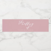 Stofróze Roze Trouw Persoonlijk Waterfles Etiket (Enkel label)