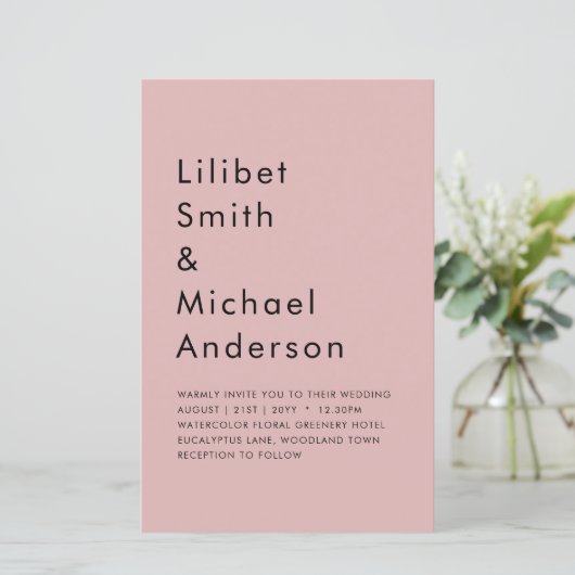 Stofroze Roze Trouwdag (Staand voorkant)