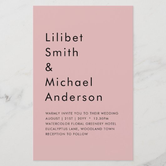 Stofroze Roze Trouwdag (Voorkant)