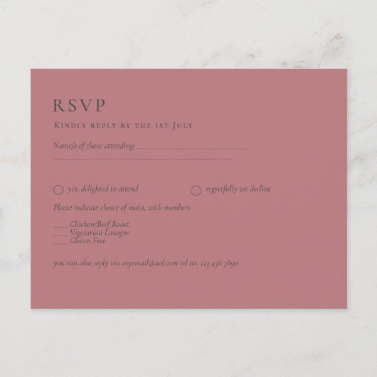 Stofroze Roze Trouwdag Briefkaart (Voorkant)