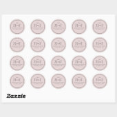 Stofróze Trouw Simpele Kalligrafie Script Behandel Ronde Sticker (Vel)
