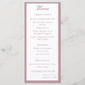Stofroze Twee Hartjes Katholieke Bruiloft Menu (Voorkant)
