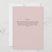 Stofróze typografie alleen trouwkaart kaart (Achterkant)