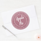Stofroze zelfgemaakte appelcake ronde sticker (Envelop)