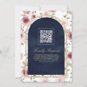 Stofrozen Rozen Gouden Kant QR Code Marine Moslim Kaart (Achterkant)