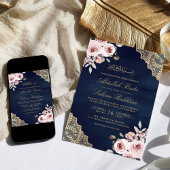 Stofrozen Rozen Gouden Kant QR Code Marine Moslim Kaart