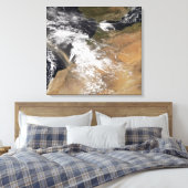 Stofstortplaatsen voor de Marokkaanse kust Canvas Afdruk (Insitu (Slaapkamer))