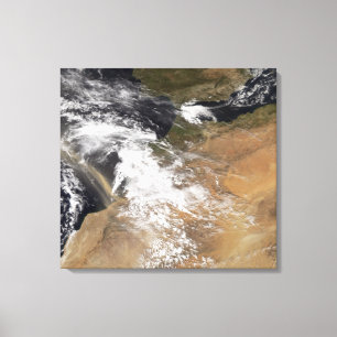 Stofstortplaatsen voor de Marokkaanse kust Canvas Afdruk