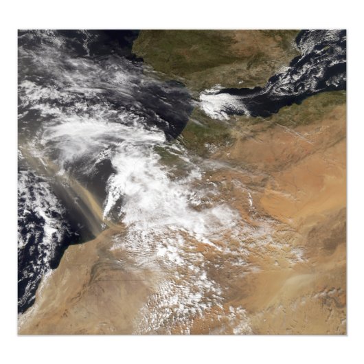 Stofstortplaatsen voor de Marokkaanse kust Foto Afdruk (Voorkant)