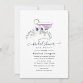 Stofvijlge Bloemachtig Bruidsfeest Theepartij Kaart (Voorkant)