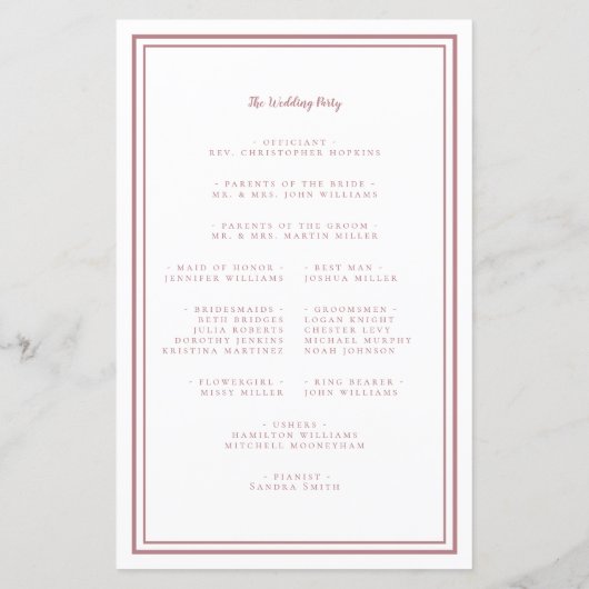 Stofwinkel Huwelijk Script Budget Ceremonie Progra (Achterkant)