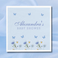 Stofwol Blauwe Vlinder Wilde Bloem Baby Borrel