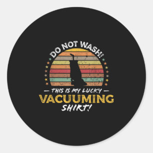 Stofzuigen Grappig Tapijt Vacuüm Quote Retro Speel Ronde Sticker