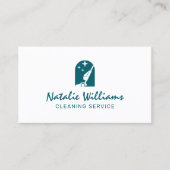 Stofzuiger logo schoonmaak Visitekaartje (Voorkant)