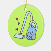 Stofzuiger met harten met naam keramisch ornament (Links)