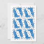 Stofzuiger verjaardagsuitnodiging BLUE Kaart (Achterkant)