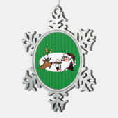 Stogie Roken Santa Funny Groen Gestreept Ornament (Rechts)
