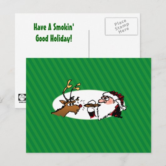 Stogie Santa Funny Cartoon Briefkaart (Voorkant / Achterkant)