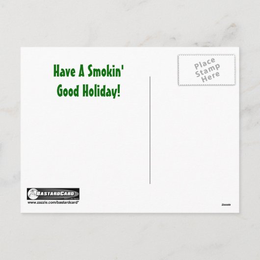 Stogie Santa Funny Cartoon Briefkaart (Achterkant)