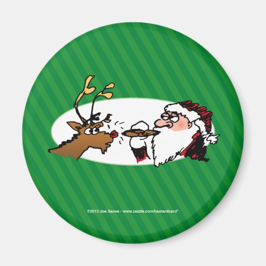 Stogie Santa Funny Cartoon Magneet (Voorkant)