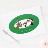 Stogie Santa Funny Cartoon Ovale Sticker (Envelop)