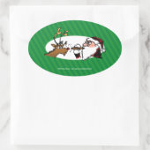 Stogie Santa Funny Cartoon Ovale Sticker (Tas)