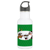 Stogie Santa Funny Cartoon Waterfles (Voorkant)